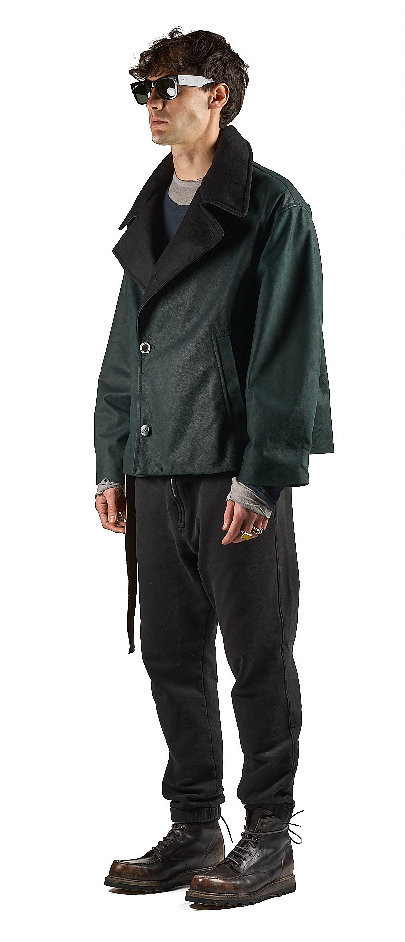 DANIELE BASTA LEATHER AND SILVER JACKET 